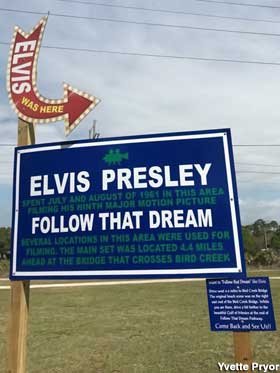 Elvis Presley signs.