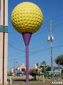 Giant golf ball.