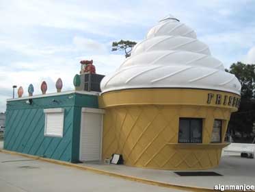 Ice cream cone building.