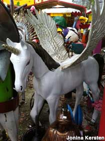 Unicorn yard statue.