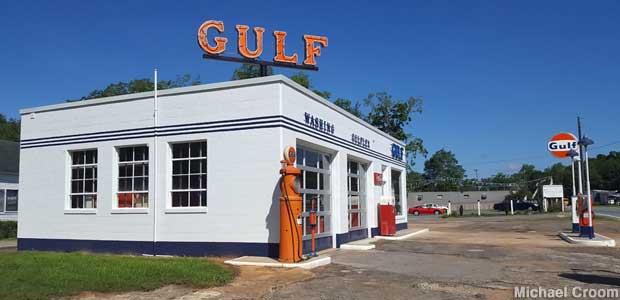 Gulf station restored.