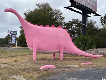Pink dinosaur.