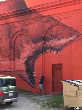 Shark mural.