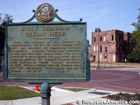 Billy Graham Began Here historical marker.