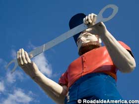 Muffler Man with wrench.
