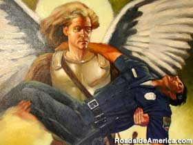Michael the Archangel and a fallen officer.