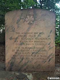 Gravity Research Foundation monument.