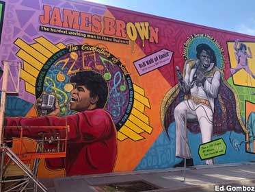 James Brown mural.