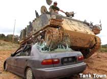 Tank crush car.