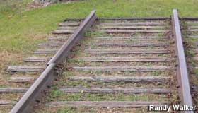 Separated rails, Jesse James train robbery.
