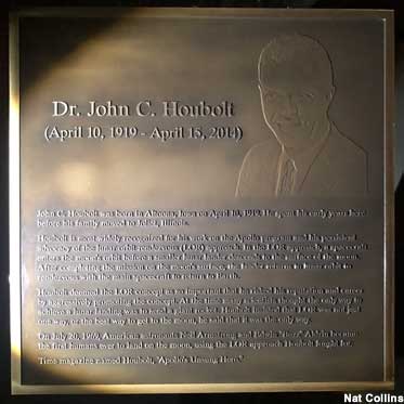 Plaque to Apollo's Unsung Hero, Dr. John C. Houbolt.