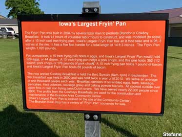 Iowa's Largest Frying Pan.