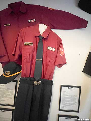 Firefighter uniforms from sister cities.