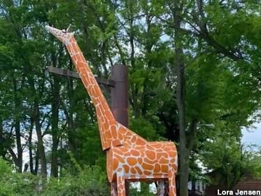 Giraffe sculpture.