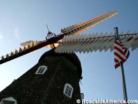 Looking up at the Dutch Windmill.