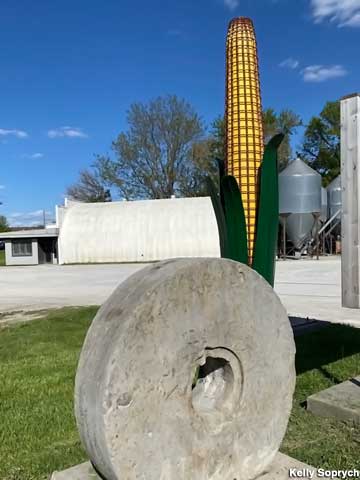 Corn cob and millstone.