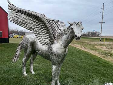 Pegasus sculpture.