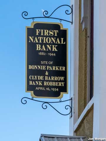 First National Bank sign.
