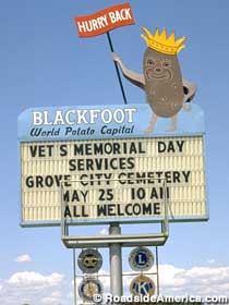 Blackfoot Idaho Welcome sign.
