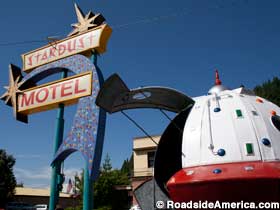 Stardust Motel and spaceship.