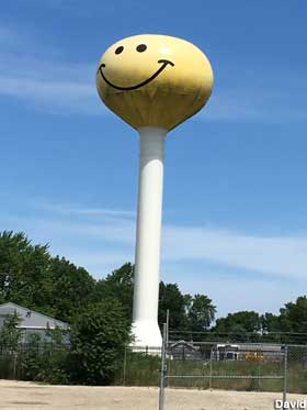 Smiley Face Water Tower.