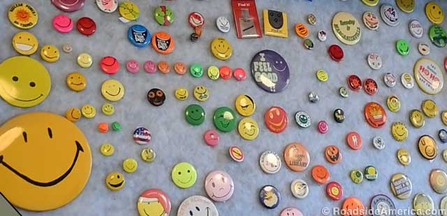 The 1970s was a decade of smiles -- on buttons.