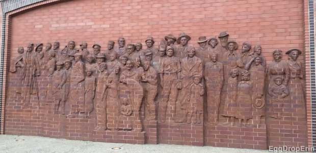 Danville USA brick sculpture.