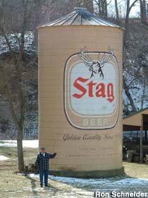 Stag beer silo.