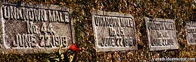 Grave markers of the unknown dead.