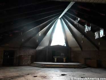 Gutted prison chapel may eventually host theme weddings.