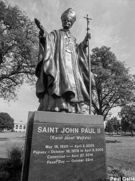 Pope John Paul II statue.