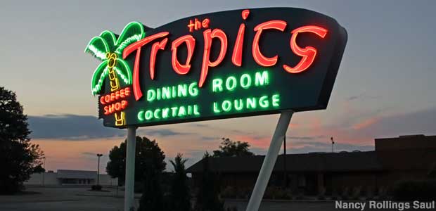 Tropics Dining Room sign.