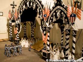 Model of Lincoln's funeral entrance.