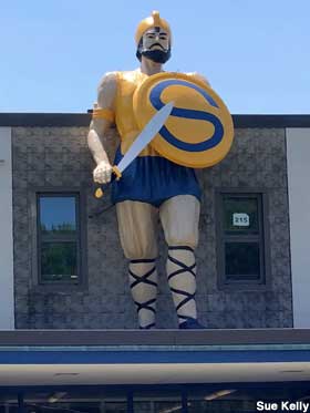 Carpet Spartan HS Mascot.
