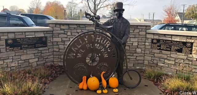 Statue of Mr. Pumpkin.