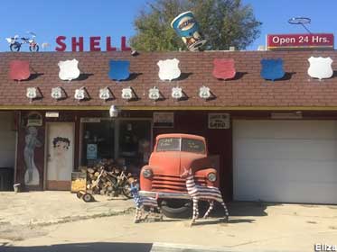 Route 66 gas station.