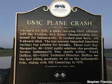 USAC Plane Crash historical marker.