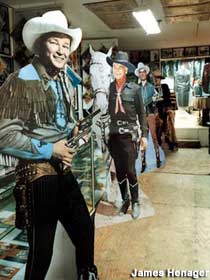 Snazzy cardboard cutouts are form the Roy Rogers Collection.