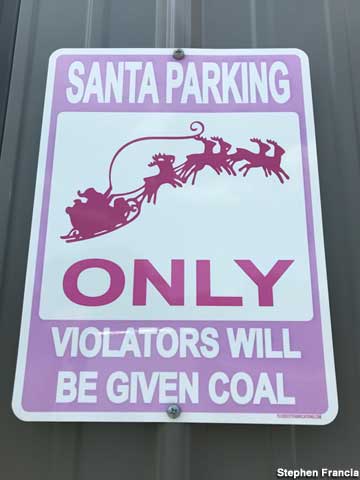 Santa Parking sign.