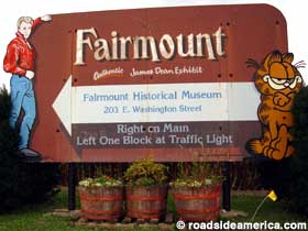 Fairmount town limits sign.  