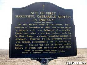 First Caesarean Section in Indiana historical marker.