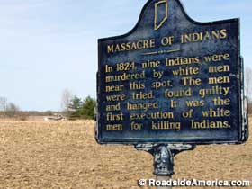 Massacre of Indians marker.