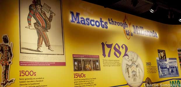 Proto-mascots include Henry VIII's court jester and the U.S. bald eagle.