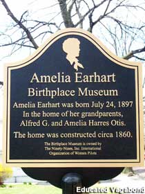Earhart Birthplace marker.
