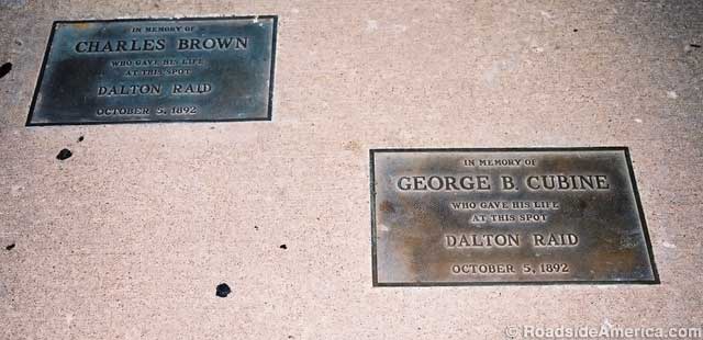 Plaques in the alley mark where brave citizens fell.