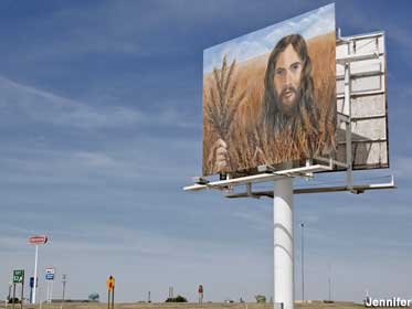 Wheat Jesus billboard.