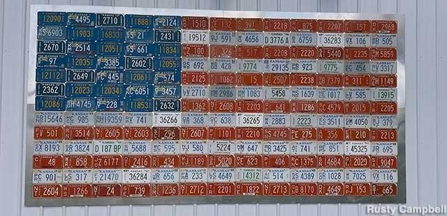 American Flag From License Plates.