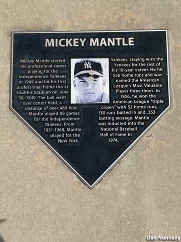 Mickey Mantle plaque.