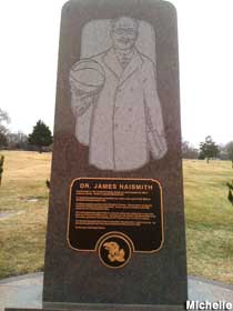 Basketball inventor tombstone.