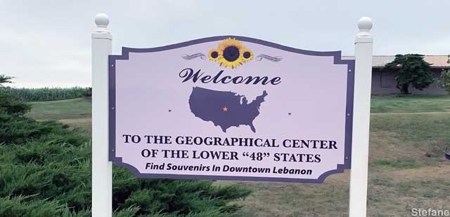 Geographical Center sign.